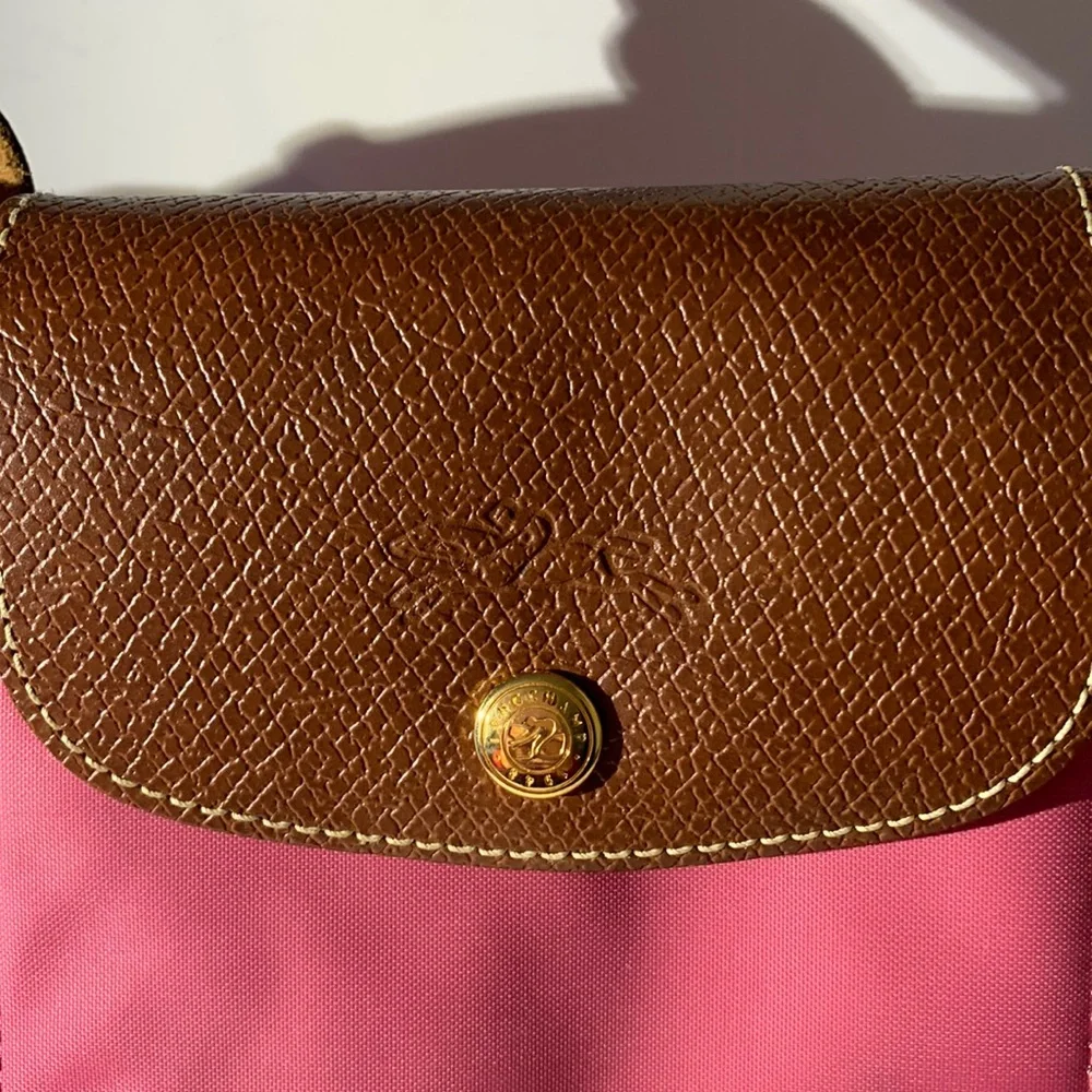 ⚡️Longchamp Pink Medium Le Pilage Tote Bag Business Casual Purse Preppy Satchel - Picture 3 of 12